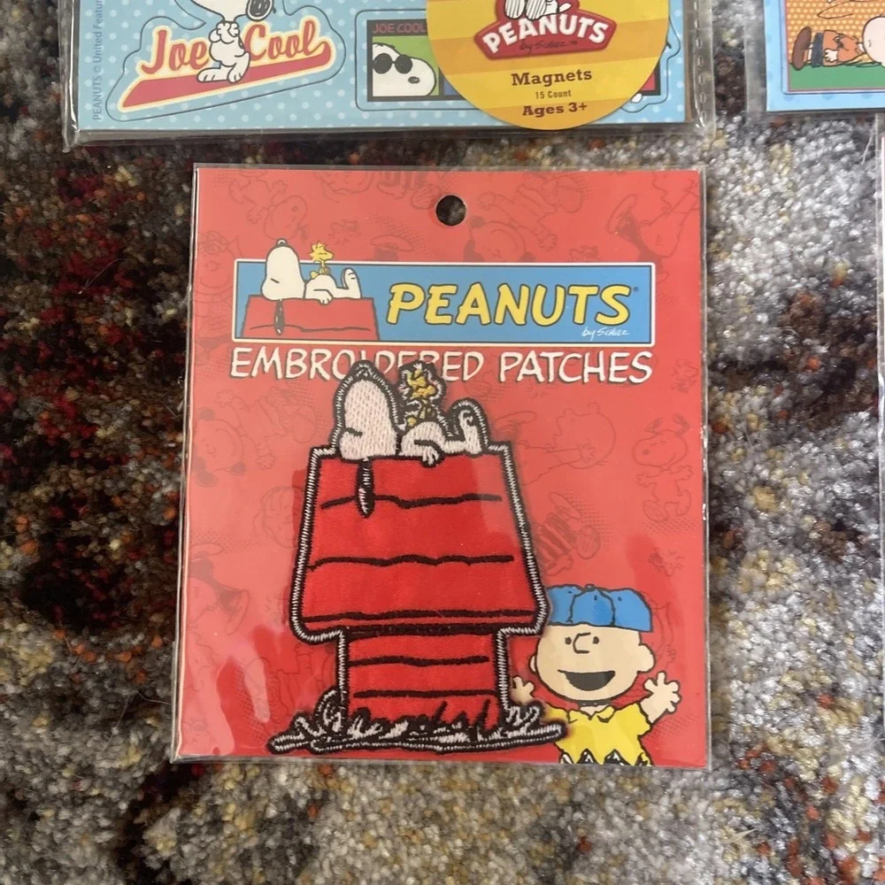 Y2K Peanuts Snoopy Collectibles Lot Stickers Magnet Scrapbook Collection Patches